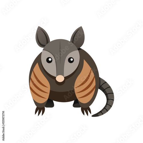 Minimal Armadillo frontal icon vector illustration
