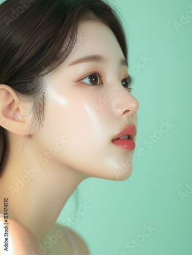 Beauty Korean Cute girl Portrait ad model Pretty Women Beauty Fashion Pictorial Commercial Model Close-up Portrait Korean Women Pretty Girls Beautiful Skin, Makeup, Cosmetics, Plastic Surgery, 