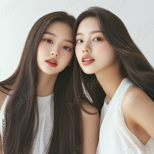 Pretty Women Beauty Fashion Pictorial Commercial Model Close-up Portrait Korean Women Pretty Girls Beautiful Skin, Makeup, Cosmetics, Plastic Surgery, Dermatology, Clinic, Cute, Lovely, Studio Photo