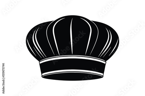 silhouette chef hat kitchen icon vector illustration on white background