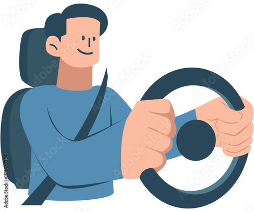 Man driving a car