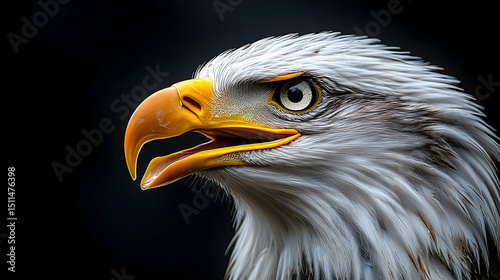 Detailed close-up of an eagle's head and beak.