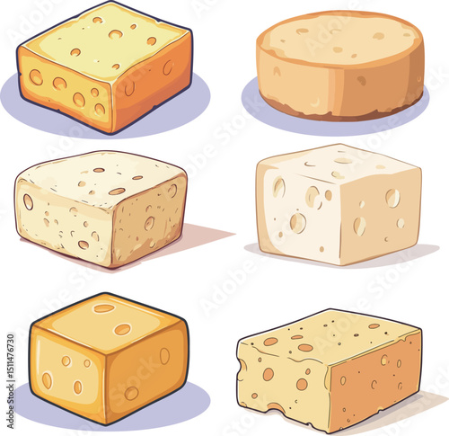 Cartoon cheese illustration material
