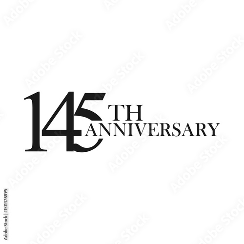 anniversary logo design, 145th anniversary, symbol, icon, party, logo design for 145th anniversary, vector, success, illustration, birthday, symbol, background, year, congratulations, greeting