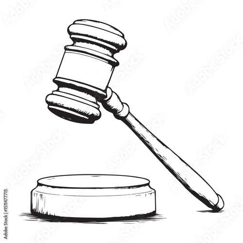 Judge gavel silhouette icon, Judge hammer silhouette vector, Judge gavel icon vector illustration.