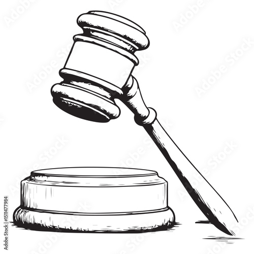 Judge gavel silhouette icon, Judge hammer silhouette vector, Judge gavel icon vector illustration.