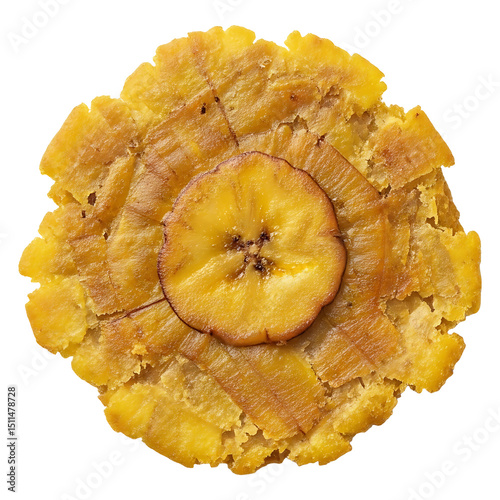 Crispy plantain tostones recipe image for latin american cuisine and caribbean food lovers delight on transparent background
