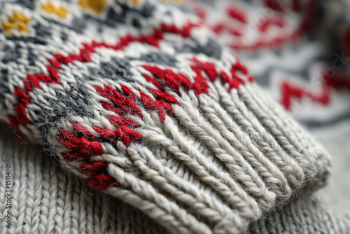 Close up, a traditional icelandic sweater photo