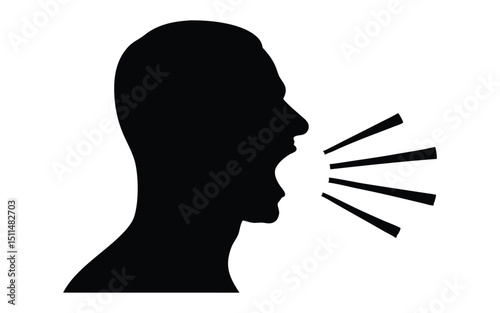 Man shouting vector silhouette