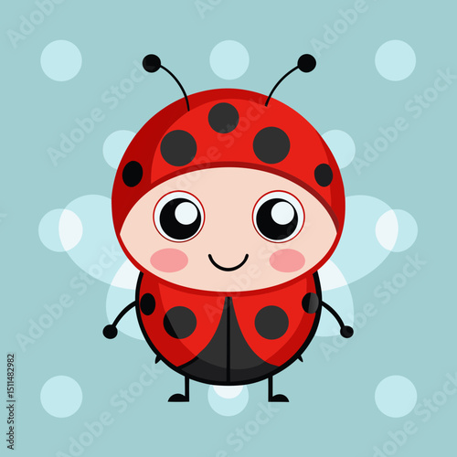 Cute cartoon ladybug illustration for kids