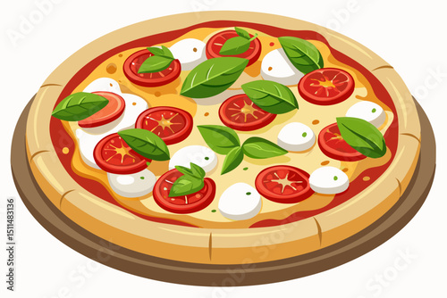 Delicious margherita pizza with fresh tomatoes and basil
