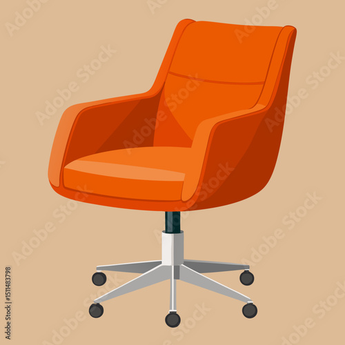 Modern orange swivel office chair design