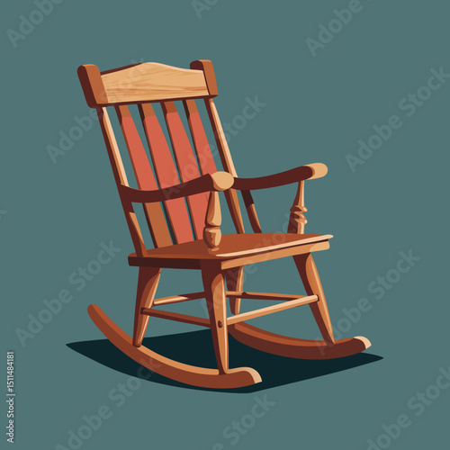 Classic wooden rocking chair illustration