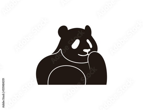 
Cute Panda bear Logo design vector template. 
Funny Lazy Logo Panda animal Logotype concept icon.