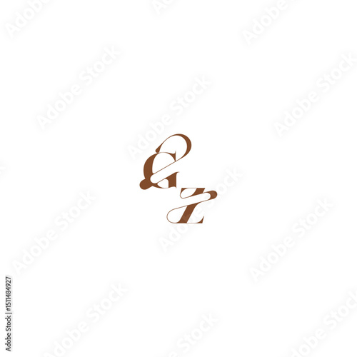 elegant curve monogram bold and hairline initial letter wedding logo concept GZ