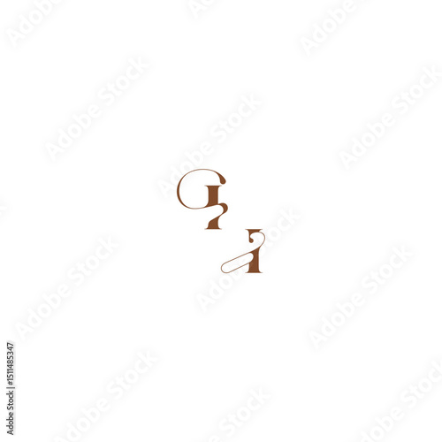 elegant curve monogram bold and hairline initial letter wedding logo concept II