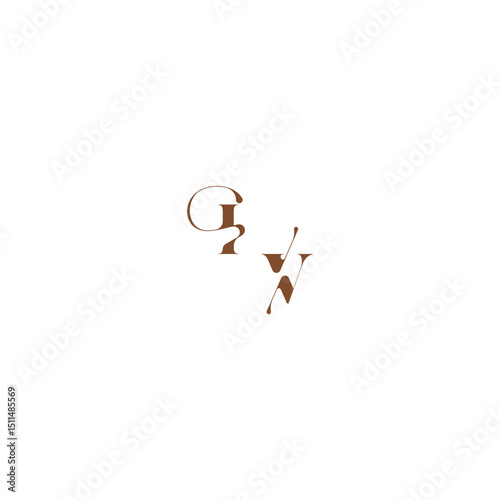 elegant curve monogram bold and hairline initial letter wedding logo concept IV