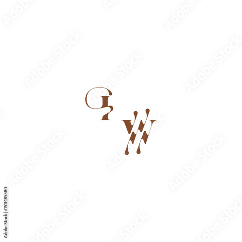 elegant curve monogram bold and hairline initial letter wedding logo concept IW