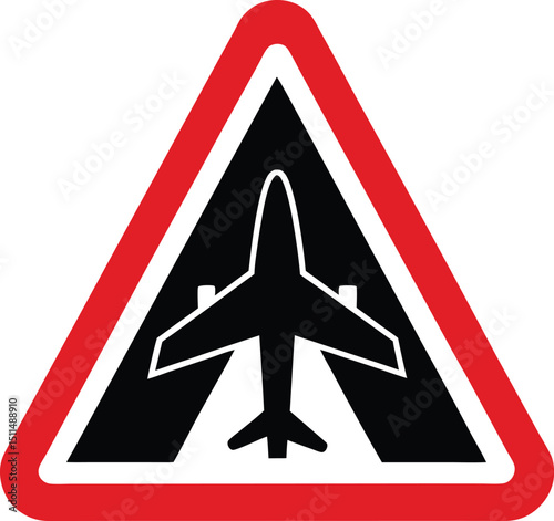 airplane sign on a white background