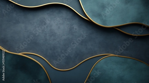 Abstract teal and gold background design