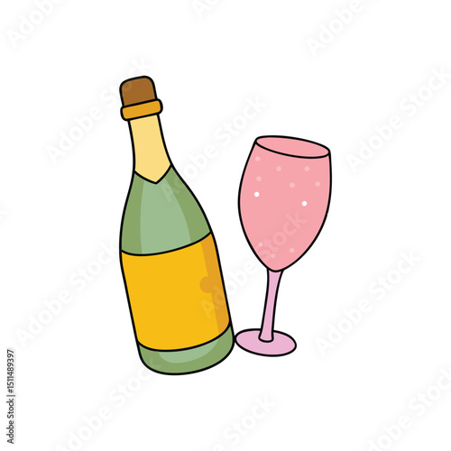 Champagne Toast for Celebration with White Background