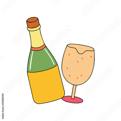 Champagne Toast for Celebration with White Background