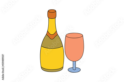 Champagne Toast for Celebration with White Background