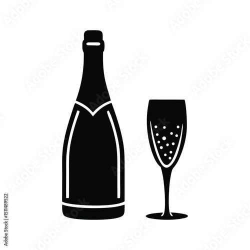 Champagne Toast for Celebration with White Background