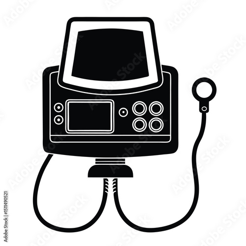 Doppler fetal monitor on white background