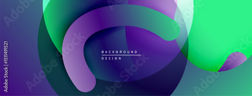Abstract fluid shapes, vibrant colors blend. Modern design, smooth gradients create dynamic composition. Background features layered elements.