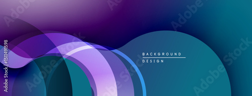 Abstract flowing shapes, purple, blue gradients. Modern design element for backgrounds, presentations. Smooth transitions create visual interest.