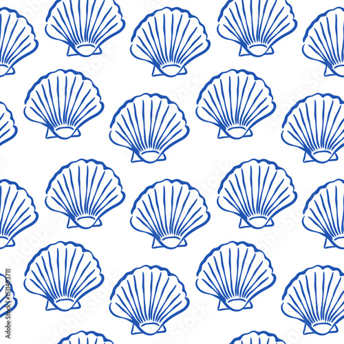 An Elegant Blue Shell Pattern Perfectly Suited for Beautiful Coastal Designs and Themes