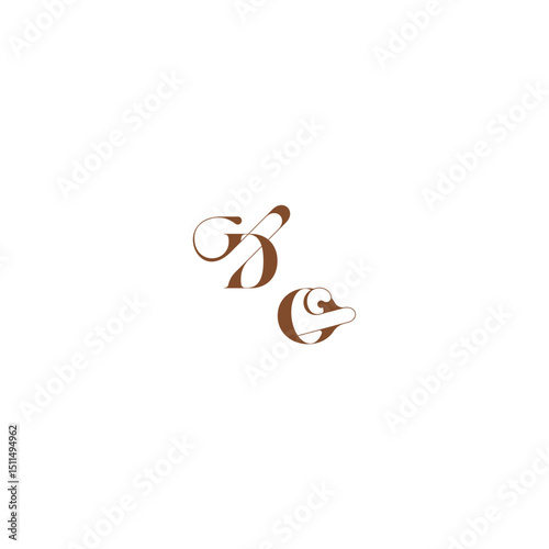 elegant curve monogram DO wedding logo concept bold and hairline initial letter