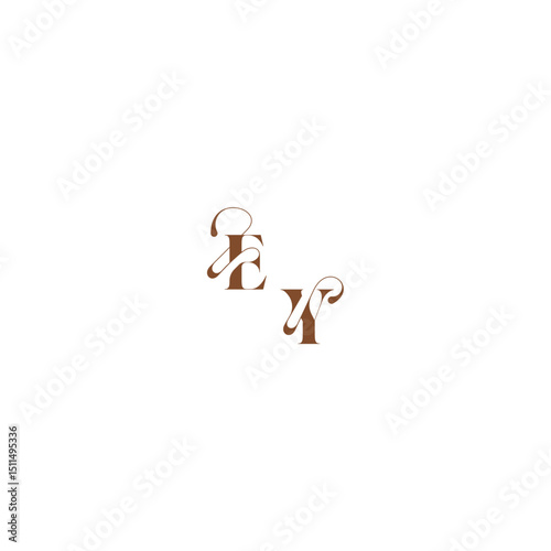 elegant curve monogram EY wedding logo concept bold and hairline initial letter