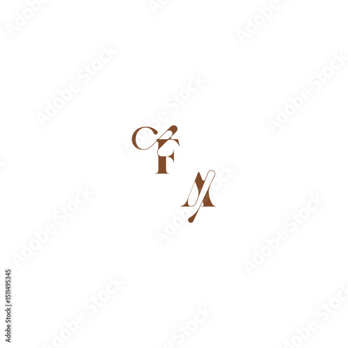 elegant curve monogram FA wedding logo concept bold and hairline initial letter