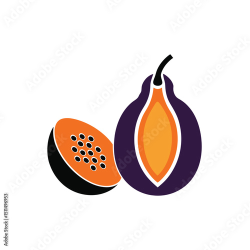 vector illustration of a papaya fruit