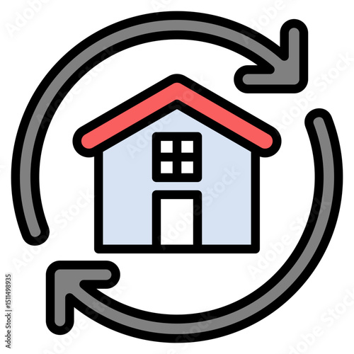 Redevelopment outline color icon