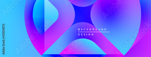Vibrant abstract background. Overlapping circles create fluid color gradients, blues, purples, pinks. Modern design element.
