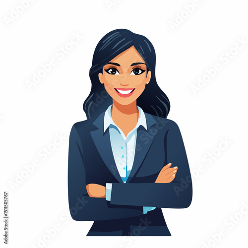Happy smiling young latin or Indian woman realtor, hr or saleswoman manager in suit