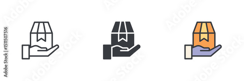 Logistics and supply chain management different style icon set
