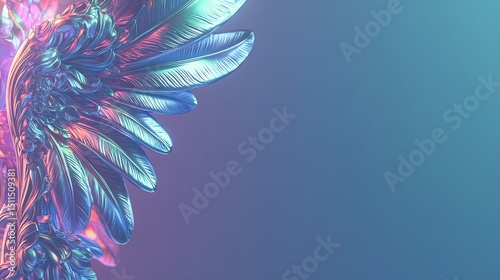 Abstract iridescent wing, soft colors