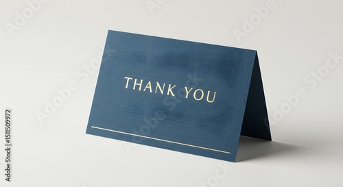 Wallpaper Mural Elegant Navy Blue Thank You Card with Gold Foil Detailing Perfect for expressing gratitude with style and sophistication. Torontodigital.ca