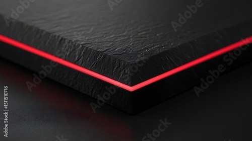 Dark, textured block with glowing red line
