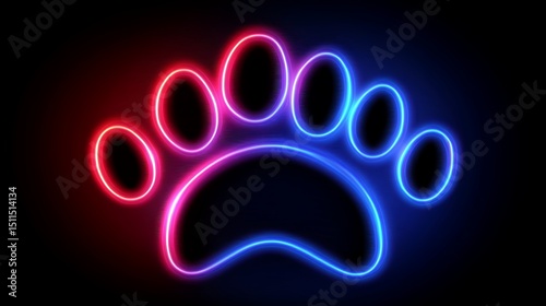 Neon paw print graphic