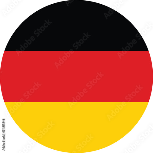 National flag of Germany circular design with isolated background