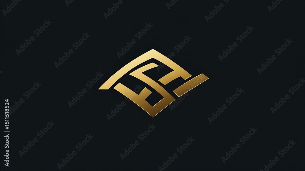 Obraz premium Gold monogrammed logo design