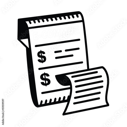 outlined e commerce transaction receipt.eps