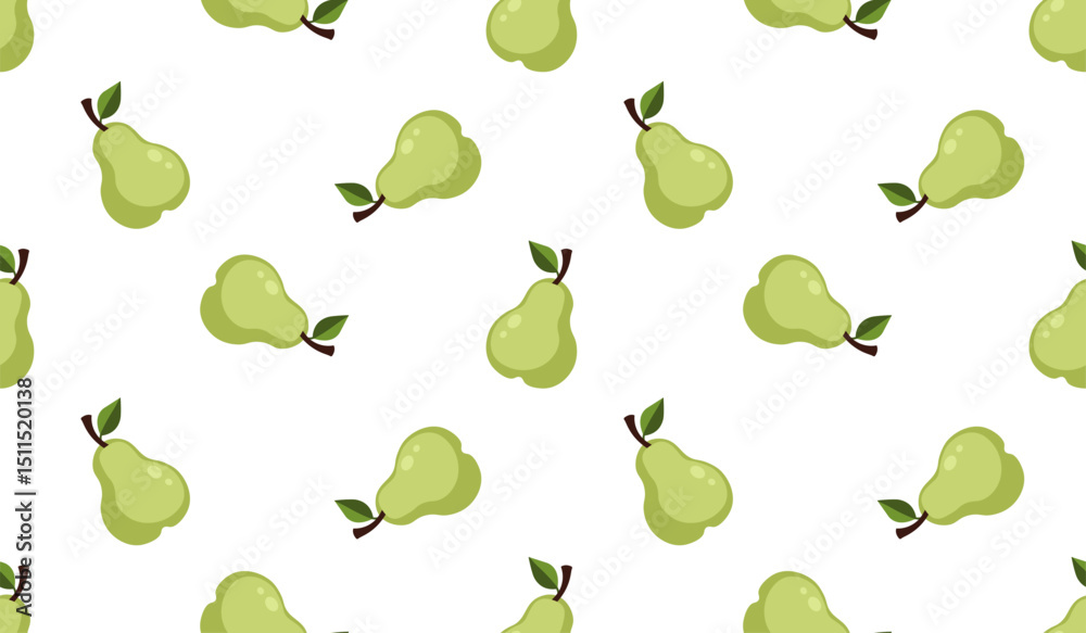Obraz premium Pear seamless pattern. Fruit background. Beautiful vector print.