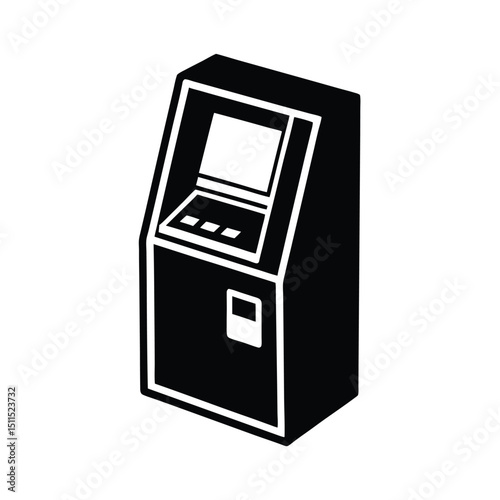 vector atm machine with keypad and slot.eps