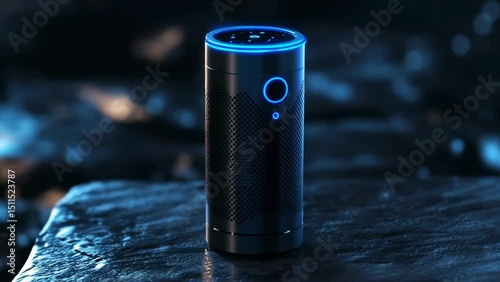 Futuristic Smart Speaker: Dark Ambient Glow